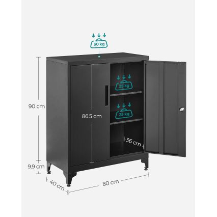 Büroschrank KAZE 80x40 cm schwarz