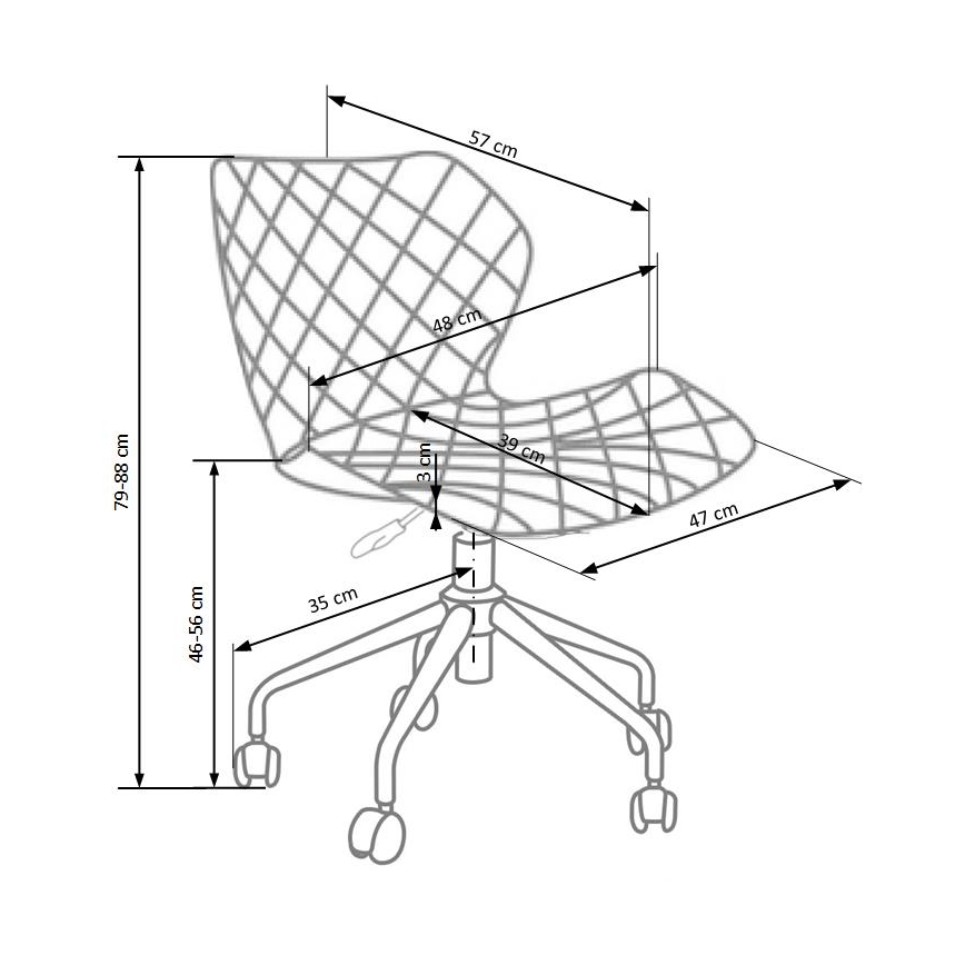 Bürostuhl MUNA weiß/grau