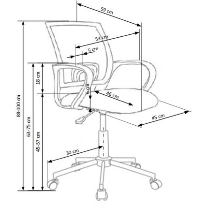 Bürostuhl SIRAQ – mehrfarbig