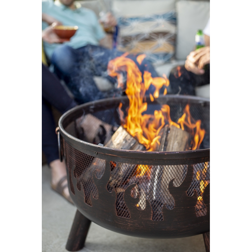 Buschbeck Tragbare Feuerschale mit Gitter WILDFIRE d 61 cm Beleuchtung