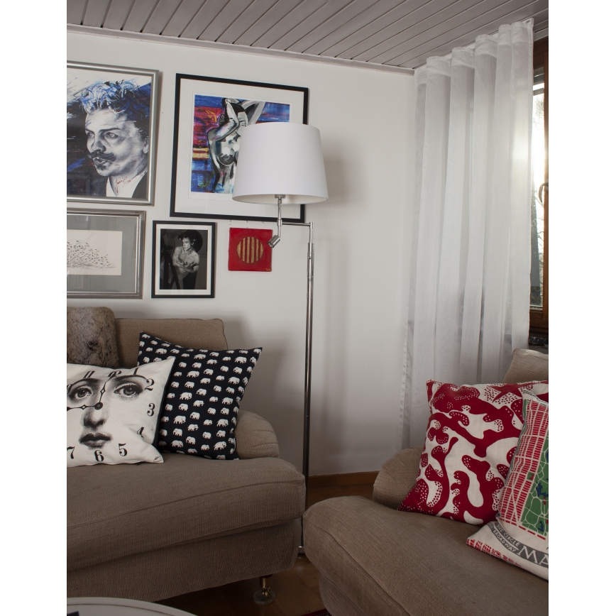 ByRydens - LED Stehlampe ORLANDO 1xE27/5W/230V + LED/3W weiß/glänzender Chrom Ø 36 cm