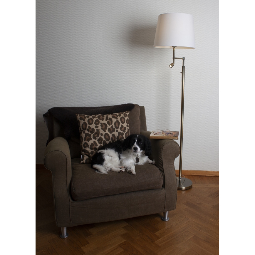 ByRydens - LED Stehlampe ORLANDO 1xE27/5W/230V + LED/3W weiß/bronze Ø 36 cm