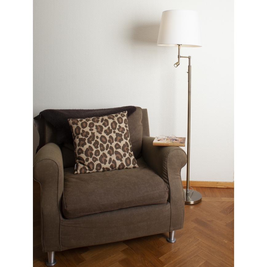 ByRydens - LED-Stehleuchte ORLANDO 1xE27/5W/230V + LED/3W weiß/bronzen d 36 cm