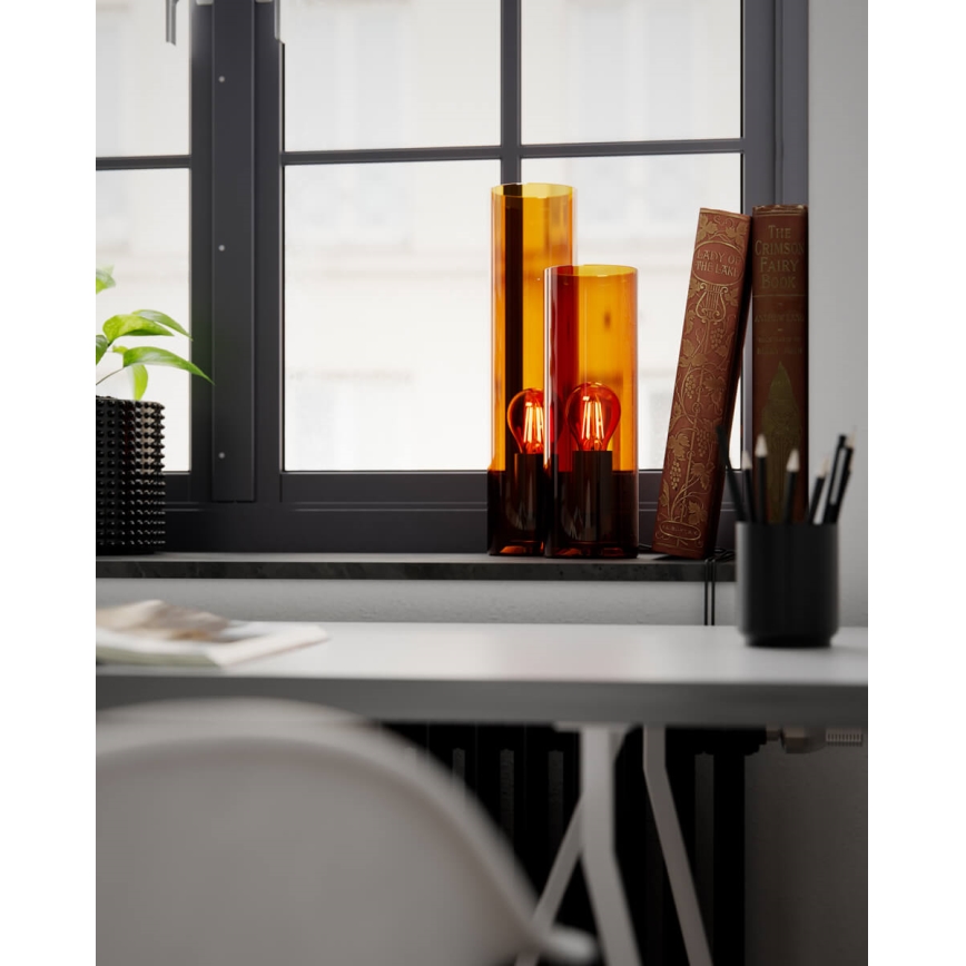 ByRydens - Tischlampe FLAKE 1xE27/8W/230V braun/rauchfarben