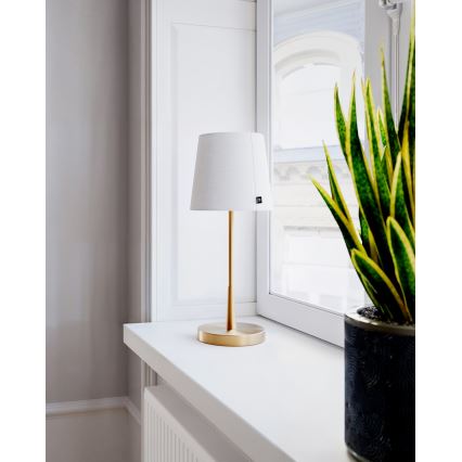 ByRydens - Tischlampe LUMI 1xE27/8W/230V weiß/gold 48,5 cm