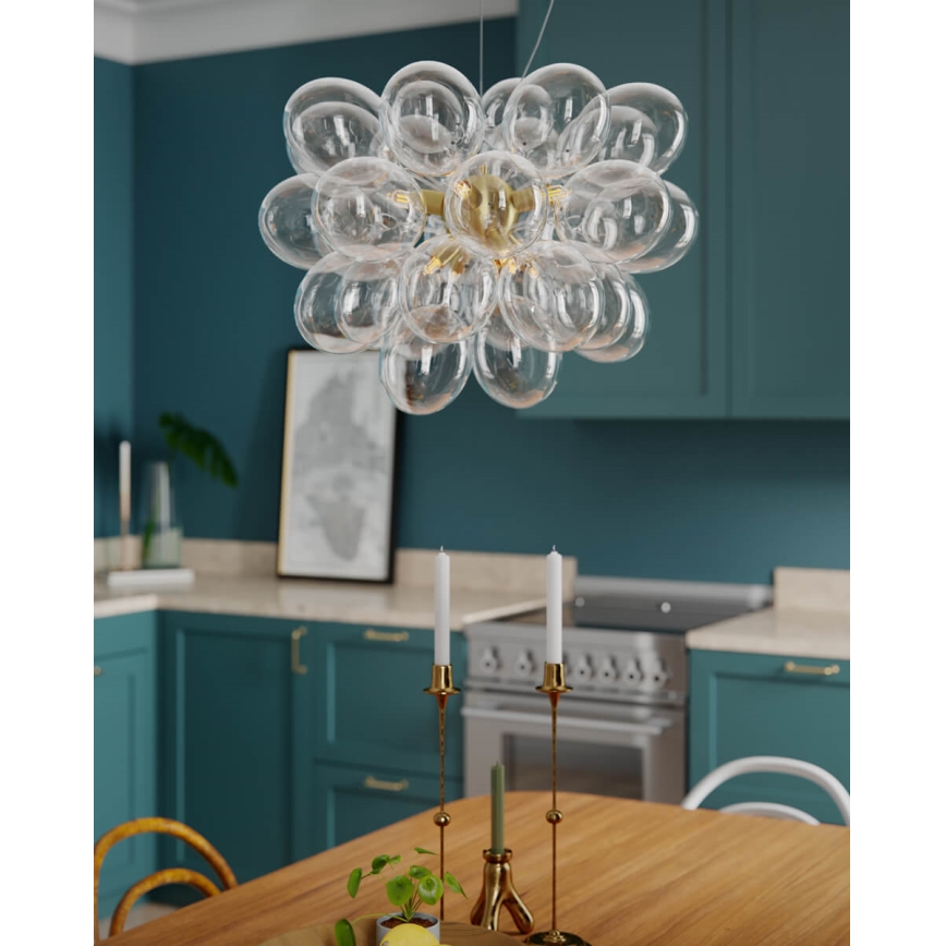 ByRydens - Pendelleuchte mit Kabelaufhängung GROSS 8xG9/5W/230V klar