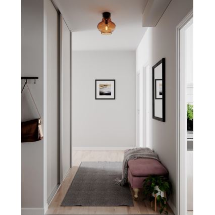 ByRydens - Deckenleuchte DOLORES 1xE27/5W/230V Ø 30 cm braun/rauchfarben