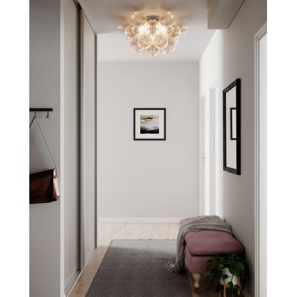 ByRydens - Deckenleuchte GROSS 6xG9/8W/230V rauchfarben/braun Ø70cm