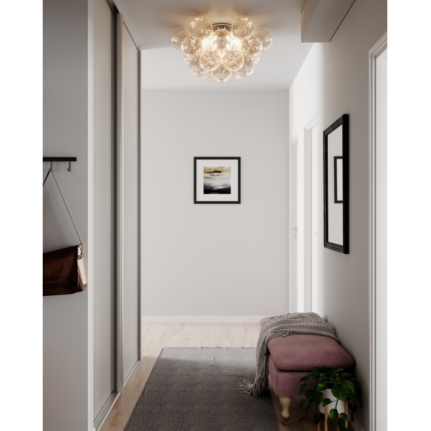 ByRydens - Deckenleuchte GROSS 6xG9/8W/230V rauchfarben/braun Ø70cm