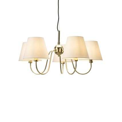 ByRydens - Pendelleuchte an Kabel LYNF 5xE14/8W/230V Messing/Weiß