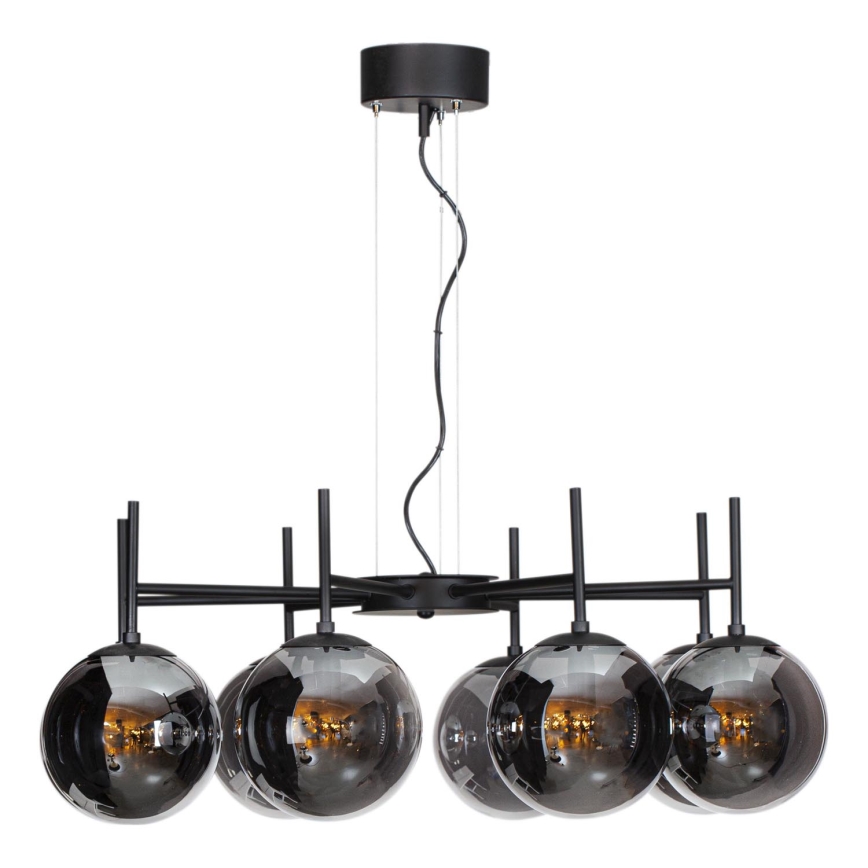 ByRydens - Hängeleuchte BOYLE 8xE27/5W/230V rauchig/schwarz d 83 cm