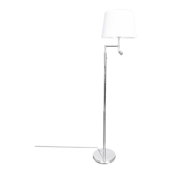 ByRydens - LED Stehlampe ORLANDO 1xE27/5W/230V + LED/3W weiß/glänzender Chrom Ø 36 cm