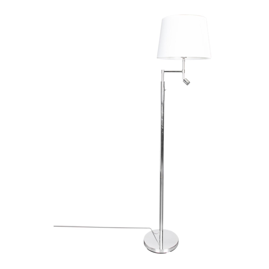 ByRydens - LED-Stehleuchte ORLANDO 1xE27/5W/230V + LED/3W weiß/glänzendes Chrom d 36 cm