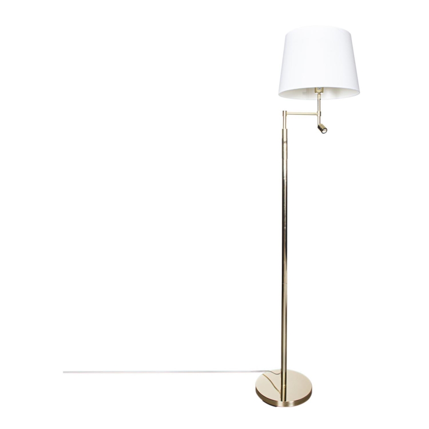 ByRydens - LED-Stehleuchte ORLANDO 1xE27/5W/230V + LED/3W weiß/golden d 36 cm