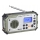 Camping-Radio mit Kurbel, Solarpanel und LED-Taschenlampe mit Powerbank-Funktion, 5 V / 3×AAA / 2000 mAh, IPX4, grün