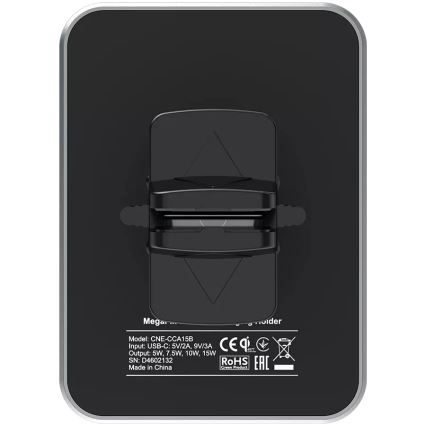 Canyon - Magnetische Handyhalterung fürs Auto mit Qi 5V kabelloser Ladefunktion, eckig, schwarz