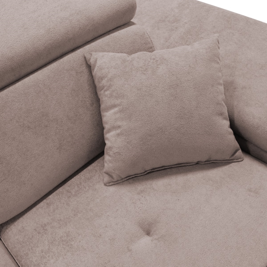 CASTELO Ecksofa mit Schlaffunktion und Stauraum, L‑Form, rechts, beige