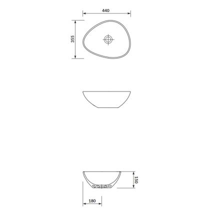Cersanit K116-051 - Aufsatzwaschbecken MODUO 35,5x44 cm Keramik/glänzendes Weiß