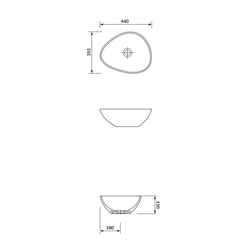 Cersanit K116-051 - Aufsatzwaschbecken MODUO 35,5x44 cm Keramik/glänzendes Weiß