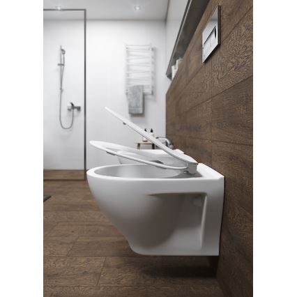 Cersanit K701-147 - Wandhängendes WC mit SAVIO-WC-Sitz, Keramik/weiß