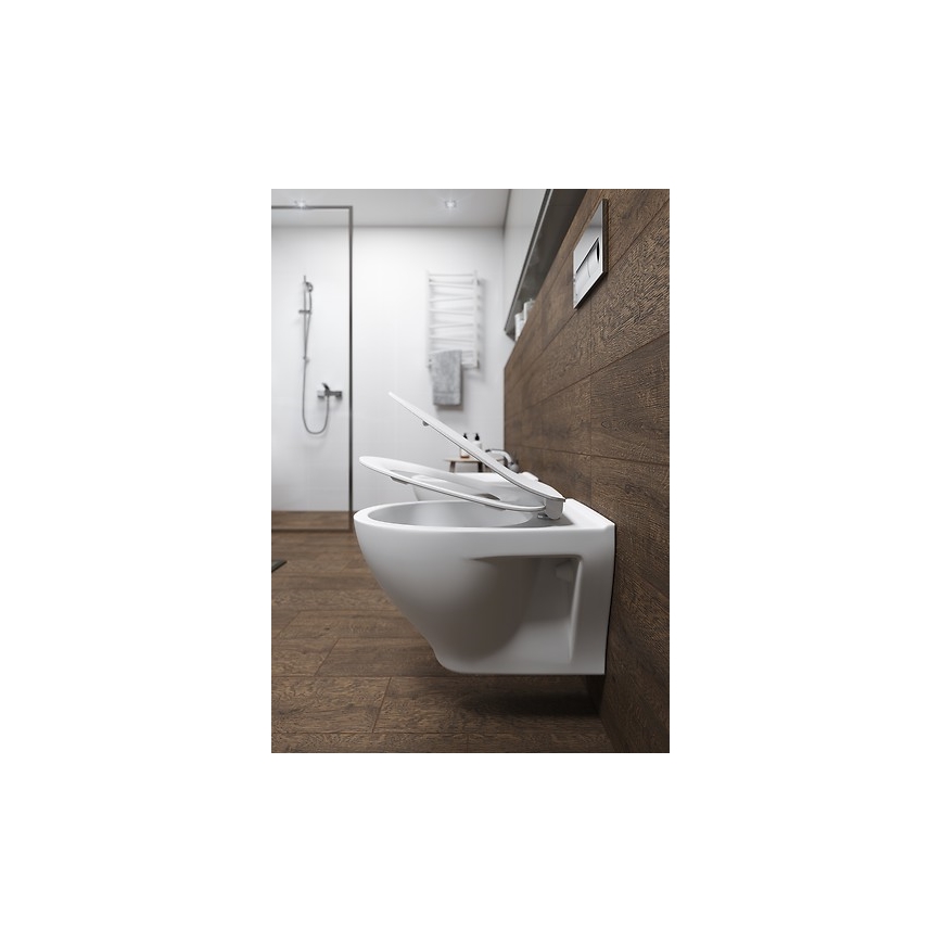 Cersanit K701-147 - Wandhängendes WC mit SAVIO-WC-Sitz, Keramik/weiß