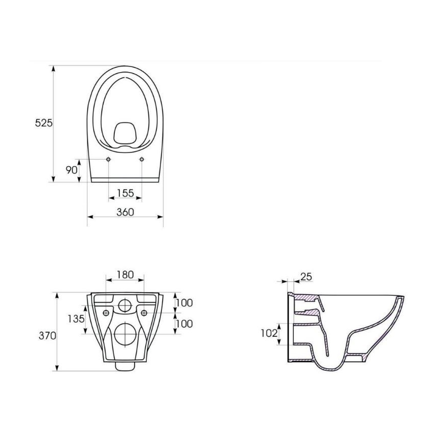 Cersanit K701-147 - Wandhängendes WC mit SAVIO-WC-Sitz, Keramik/weiß