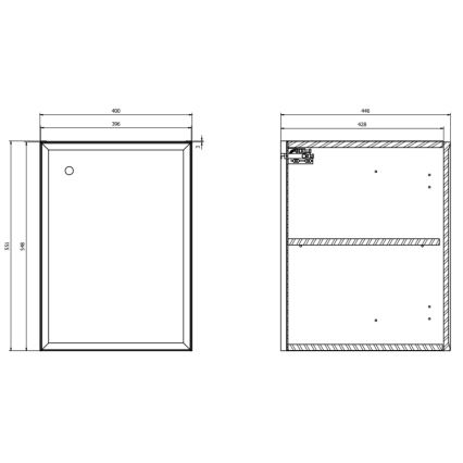Cersanit S1022-004 - Hängeschrank MILLE 40x45 cm mattweiß