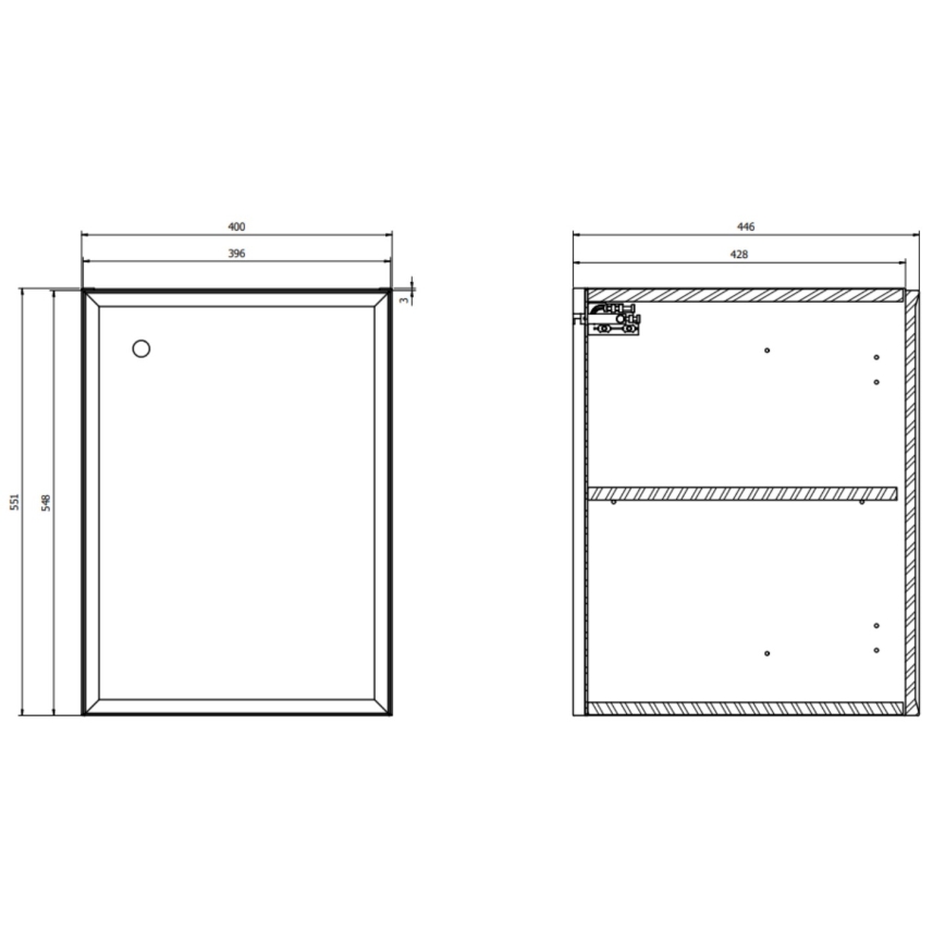 Cersanit S1022-004 - Hängeschrank MILLE 40x45 cm mattweiß