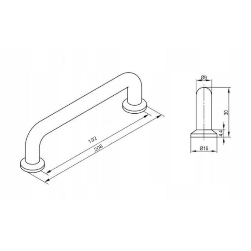 Cersanit S599-0183 - MILLE Möbelgriff 20x3 cm glänzender Chrom