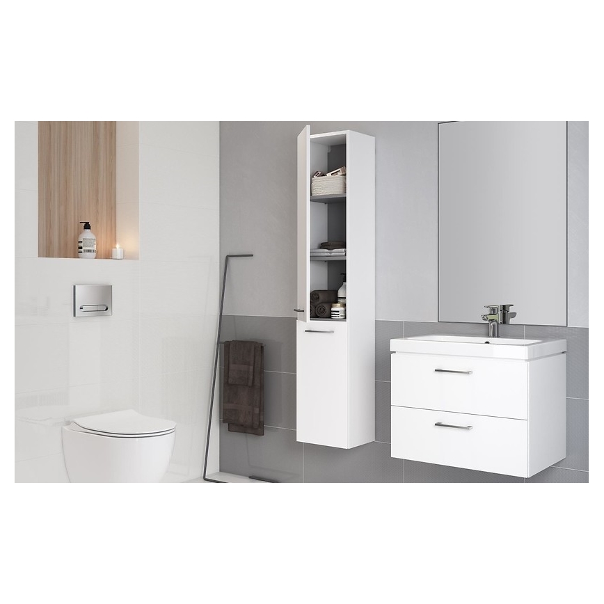 Cersanit S801-149-DSM - Hängender Waschtischunterschrank mit Waschbecken LARA 80x46x45 cm weiß