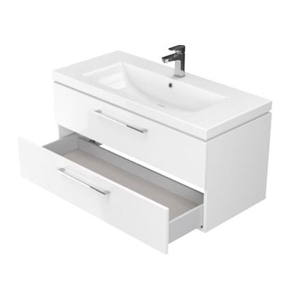 Cersanit S801-149-DSM - Hängender Waschtischunterschrank mit Waschbecken LARA 80x46x45 cm weiß