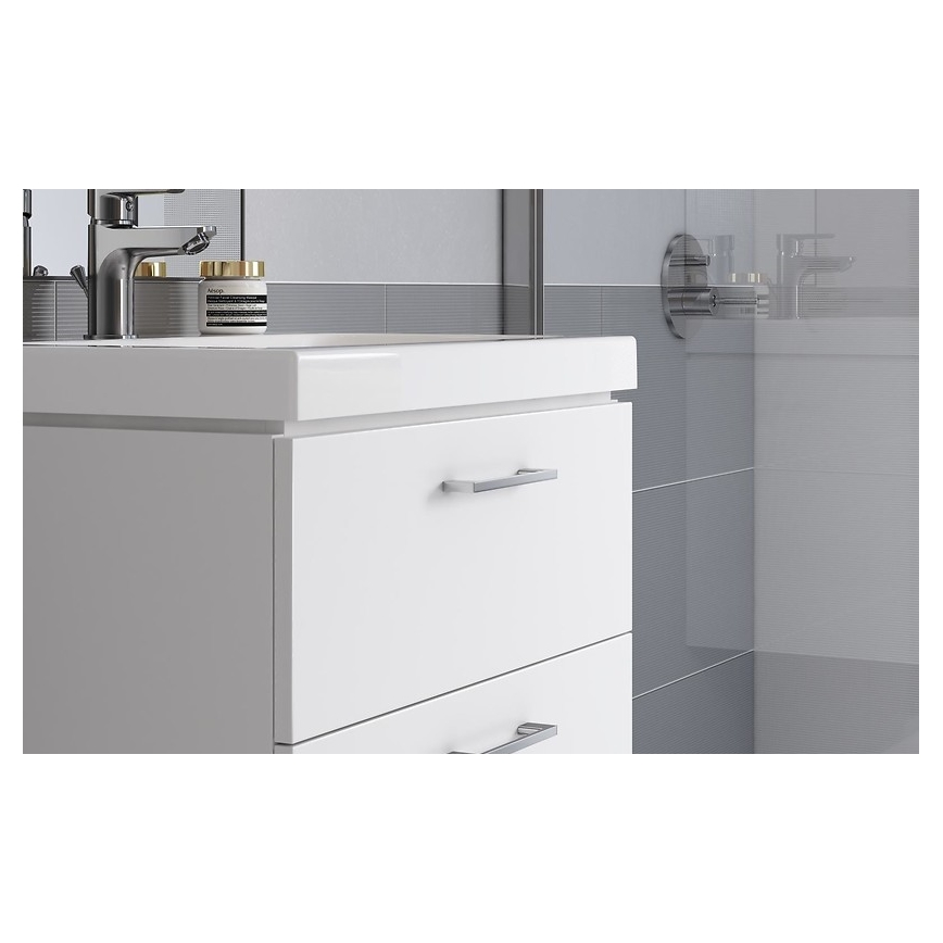 Cersanit S801-149-DSM - Hängender Badezimmerschrank mit integriertem Waschbecken LARA 80x45 cm weiß
