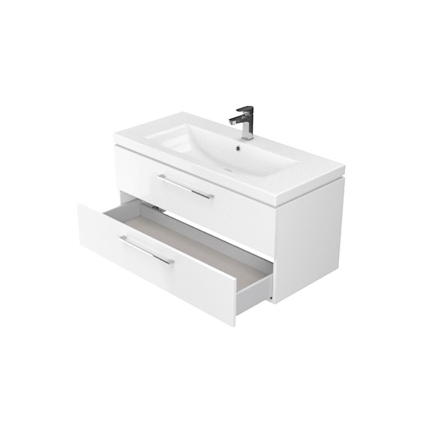Cersanit S801-149-DSM - Hängender Badezimmerschrank mit integriertem Waschbecken LARA 80x45 cm weiß