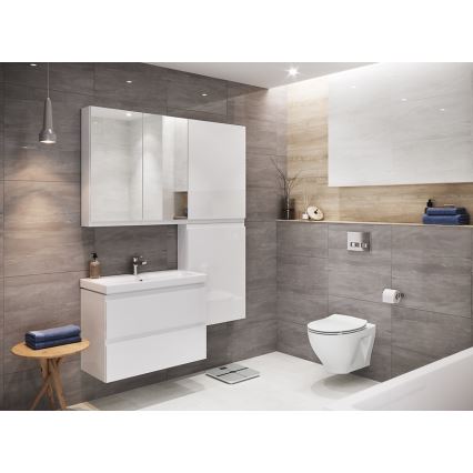 Cersanit S801-221-DSM - Hängender Waschtischunterschrank mit Waschbecken MODUO 80x62x45 cm Hochglanzweiß