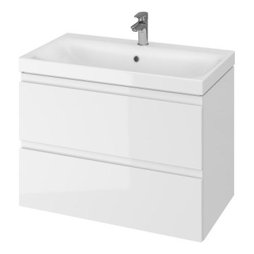 Cersanit S801-221-DSM - Hängender Waschtischunterschrank mit Waschbecken MODUO 80x62x45 cm Hochglanzweiß