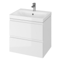 Cersanit S801-223-DSM - Hängender Badezimmerschrank mit Waschbecken MODUO 60x57x45 cm Hochglanzweiß