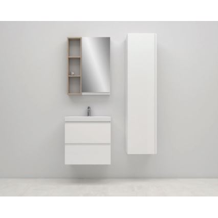 Cersanit S801-223-DSM - Hängender Badezimmerschrank mit Waschbecken MODUO 60x57x45 cm Hochglanzweiß