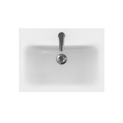 Cersanit S801-223-DSM - Hängender Badezimmerschrank mit Waschbecken MODUO 60x57x45 cm Hochglanzweiß