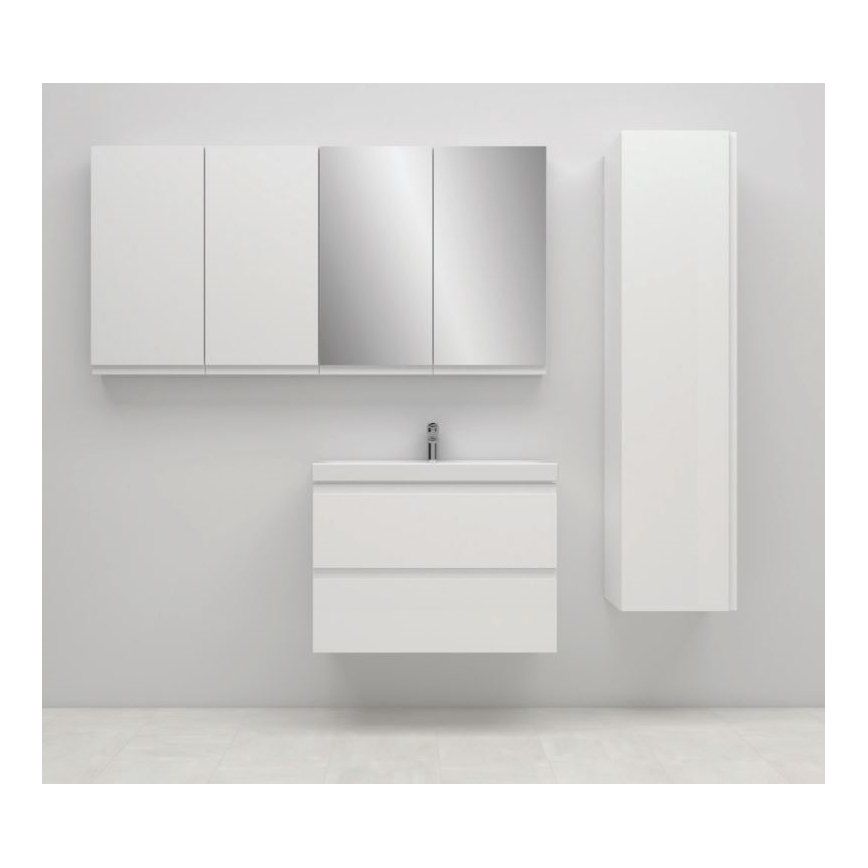 Cersanit S801-225-DSM - Hängeschrank mit Waschbecken MODUO SLIM 80x57x38 cm glänzend weiß