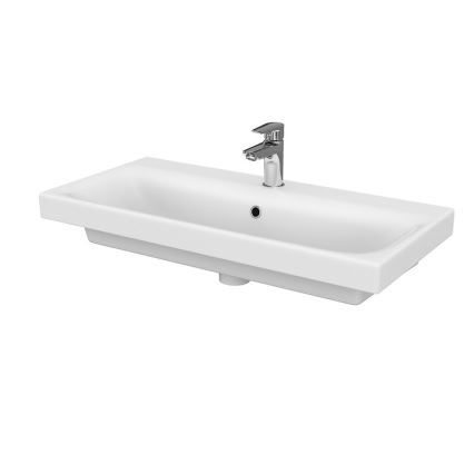 Cersanit S801-225-DSM - Hängeschrank mit Waschbecken MODUO SLIM 80x57x38 cm glänzend weiß