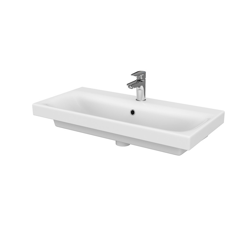 Cersanit S801-225-DSM - Hängeschrank mit Waschbecken MODUO SLIM 80x57x38 cm glänzend weiß
