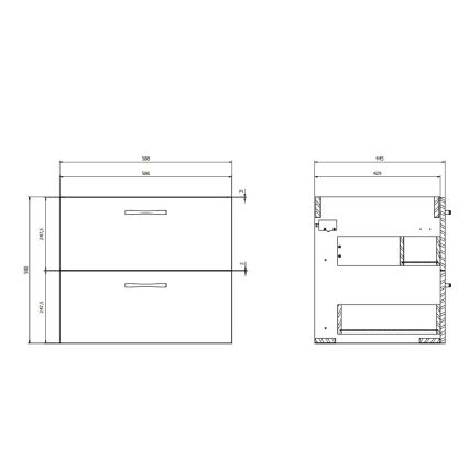 Cersanit S801-309-DSM - Hängender Waschtischunterschrank mit Waschbecken NIKO 60x50x45 cm weiß