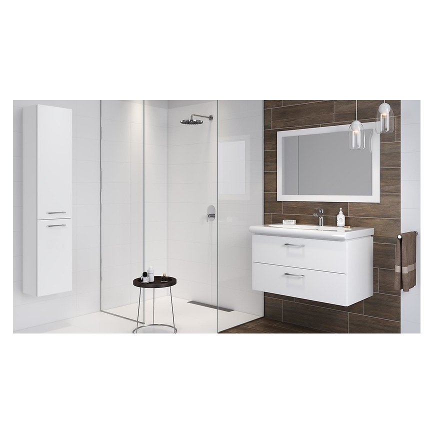 Cersanit S801-338-DSM - Hängender Badezimmerschrank LARA mit Waschbecken 80x46x45 cm weiß