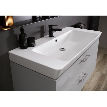 Cersanit S801-338-DSM - Hängender Badezimmerschrank LARA mit Waschbecken 80x46x45 cm weiß