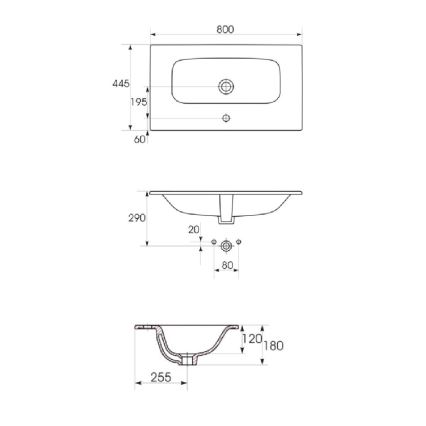 Cersanit S801-539 - Hängender Badezimmerschrank mit integriertem Waschbecken NIKO 80x45 cm Nussbaum