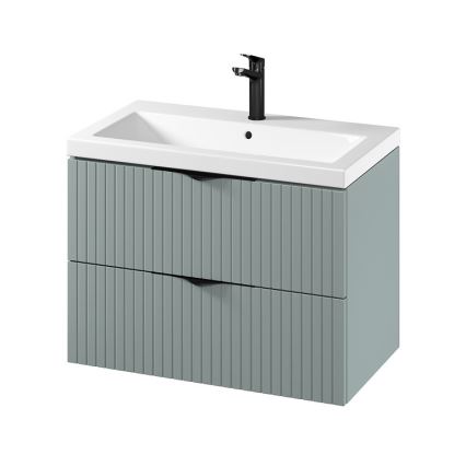 Cersanit S801-540 - Hängender Waschtischunterschrank mit Waschbecken TIRSO 80x60x45 cm mint