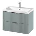Cersanit S801-540 - Hängender Waschtischunterschrank mit Waschbecken TIRSO 80x60x45 cm mint