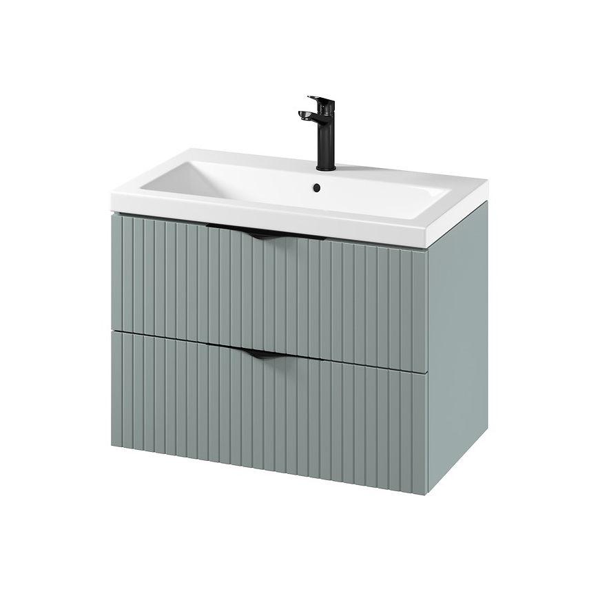 Cersanit S801-540 - Wandhängender Badezimmerschrank mit Waschbecken TIRSO 80x45 cm, mintfarben