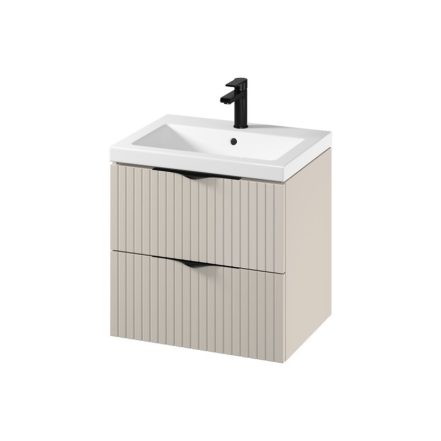 Cersanit S801-541 - hängender Badezimmerschrank mit Waschbecken TIRSO 60x60x45 cm beige