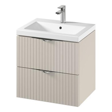 Cersanit S801-541 - hängender Badezimmerschrank mit Waschbecken TIRSO 60x60x45 cm beige